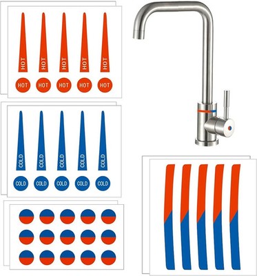 Faucet Stickers Hot and Cold Stickers for Faucet Waterproof Hot and Cold Indicat