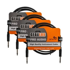 Gearlux Instrument Cable/Guitar Cable, 1/4 Inch, Straight to Straig... Fast Ship