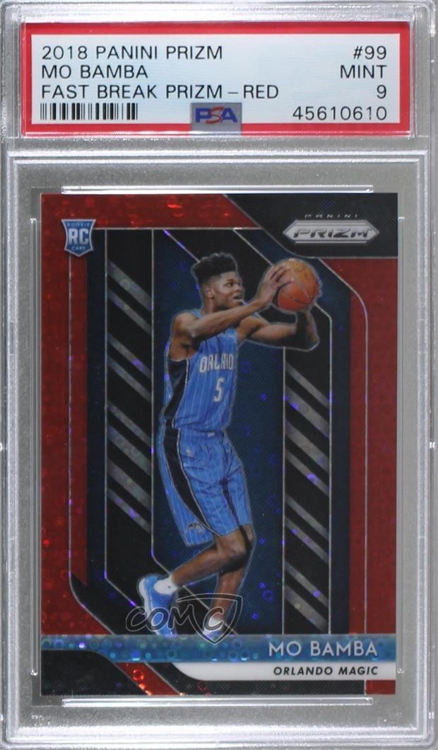 2018-19 Panini Prizm Fast Break Red 44/125 Mo Bamba #99 PSA 9 MINT Rookie RC 0ad