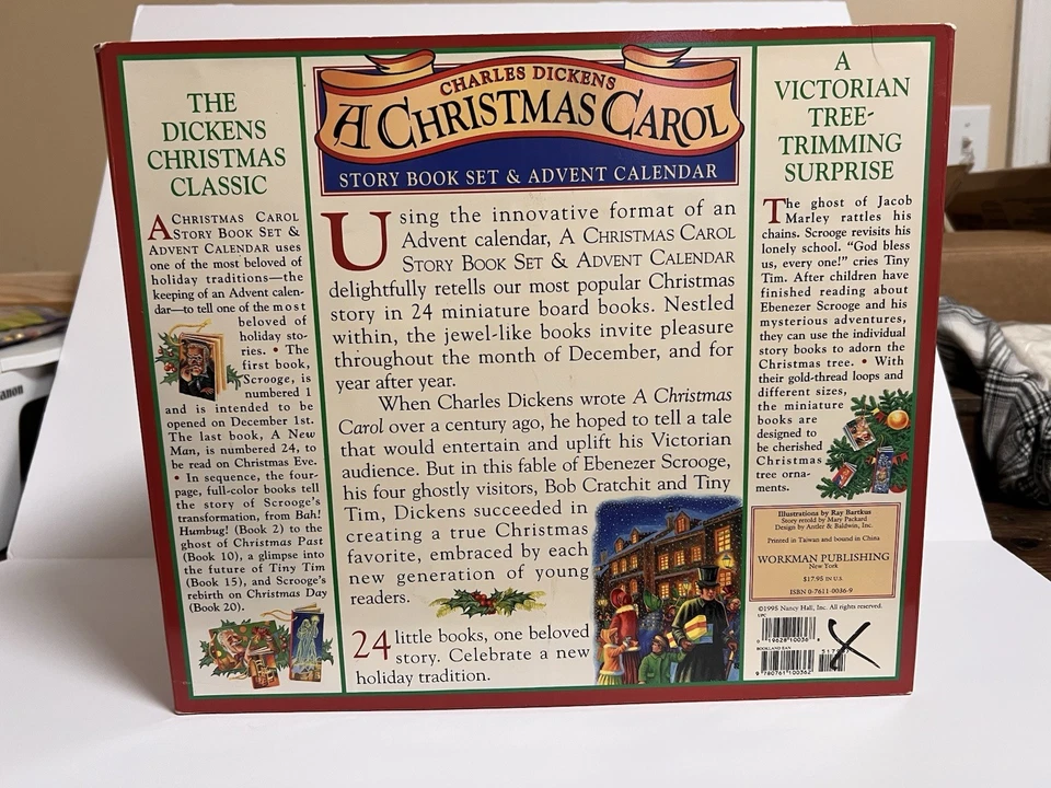 复古 Charles Dickens 圣诞颂歌降临日历和书籍套装 1995 — 第 3/4 张图片