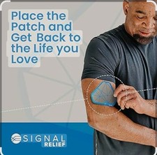 SIGNAL RELIEF Reusable Pain Relief Patch 2 Patches 6 Adhesives Brand New Sealed