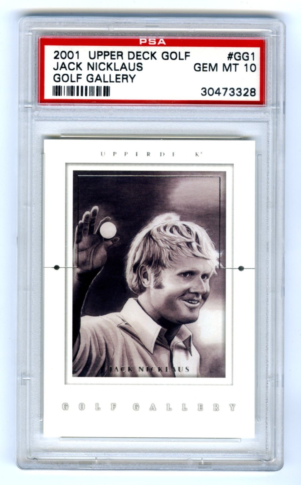 JACK NICKLAUS~2001 UPPER DECK GOLF GALLERY PSA-10 GEM-MT PGA INSERT CARD #GG1