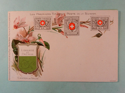 AK Schweiz Briefmarken Canton de Vaud