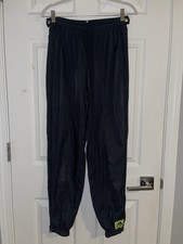 ADIDAS Y2K Vintage Windbreaker Track Pants Black Full Zip Waist To Ankle Medium