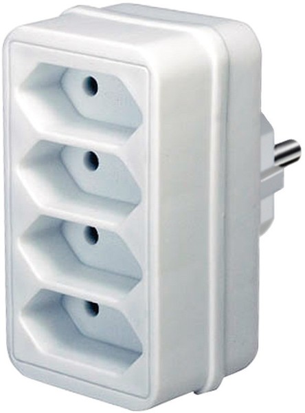 Brennenstuhl Mehrfachsteckdose Steckdosenadapter 4-Fach Eurosteckdose Weiß-image