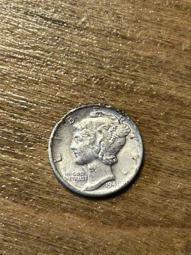 1941D Mercury Dime AU+