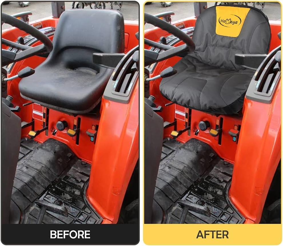 HOMEYA Riding Lawn Mower Seat Cover, Heavy Medium - Fits seats with armrests 