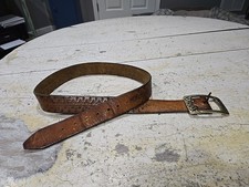 MC Pherson Lea Co. 44" Leather Belt With Solid Brass Buckle
