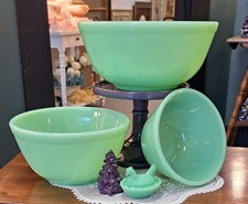 Jadeite Mixing Bowl Set 20 40 60oz Pyrex Nesting 3pc New Mosser Bowls