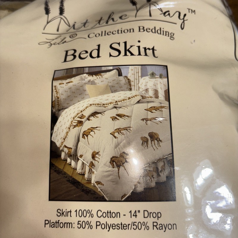 Bed Skirt Size Twin Dust Ruffle With Horses