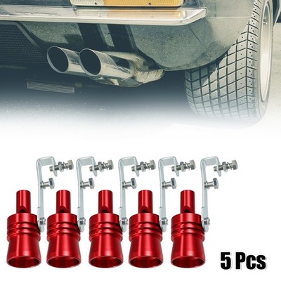 5pcs XL Size Universal Car Turbo Sound Exhaust Muffler Pipe Whistle Red
