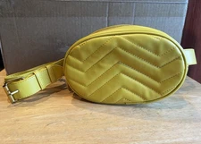 Geestock Bum Bag Women’s Yellow Belt Bag PU Leather - Crossbody / Fanny Pack