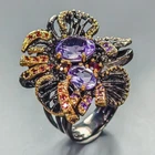 Handmade Natural Amethyst Ring 925 Sterling Silver Size 8 /R454314