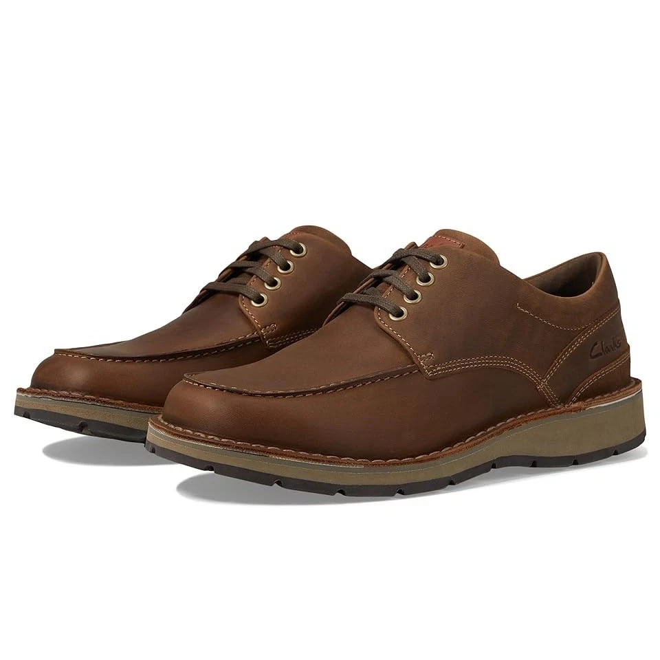 Oxford uomo Gravelle Low Clarks nuovo con difetto pelle marrone chiaro TG 9 5