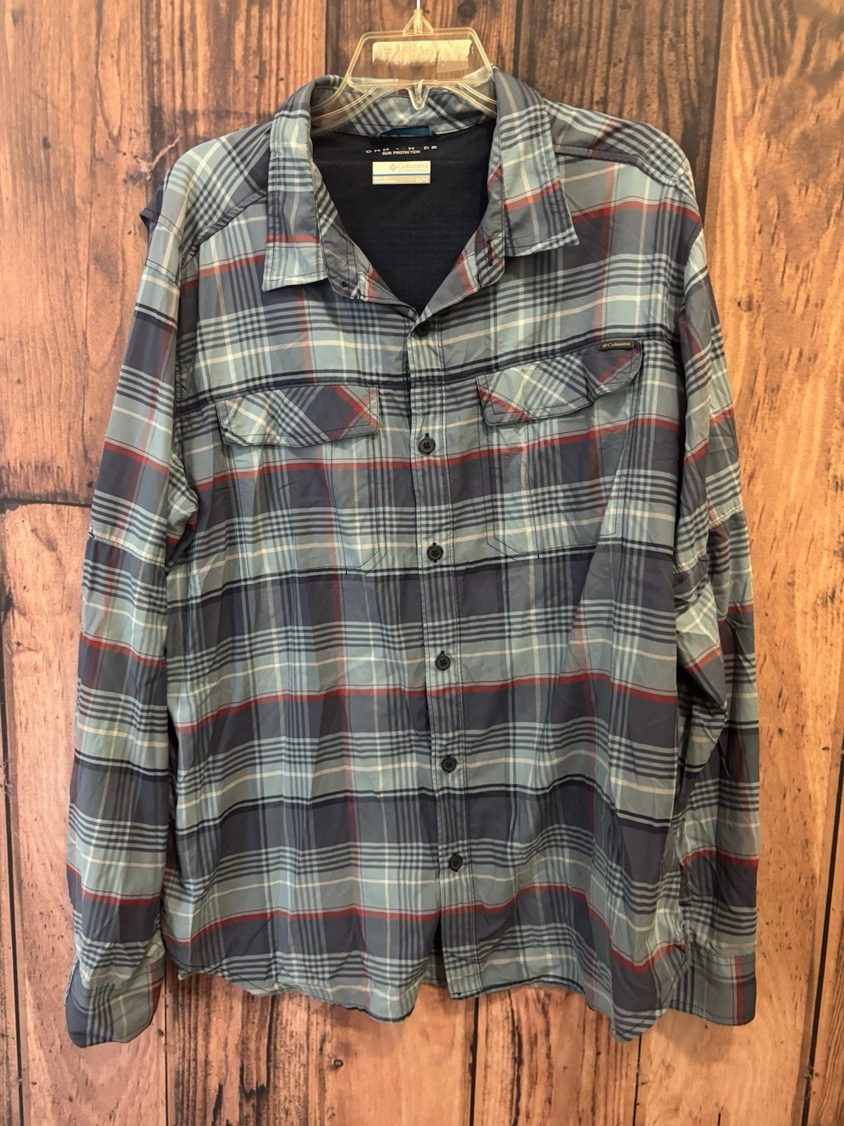 Columbia Omni Shade Sun Protection Striped Long Sleeve Shirt Men Sz XL