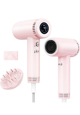 Ionen Haartrockner mit Diffusor - 160.000 U/min schnelltrocknender Föhn, Anti-Frizz