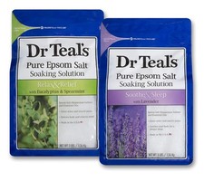 Pure Epsom Salt Soak - Eucalyptus  Lavender for Muscle Recovery, 2x 3lb Bags
