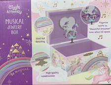 New Giggle Honey Musical And Twirling Unicorn Jewelry Box