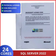 Microsoft SQL Server 2022 Standard 24 Core License COA  Genuine  Unlimited CAL