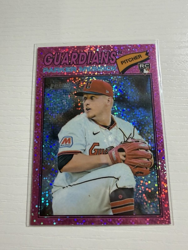 2026 Topps Heritage - Parker Messick #242 Chrome Pink Sparkle Refractor (RC)