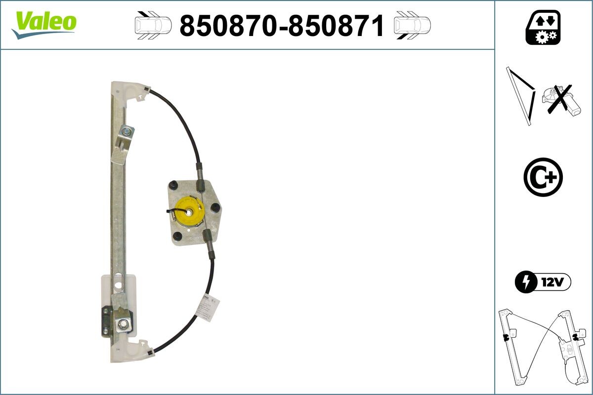 Left Rear VALEO-OE 850870 Window Regulator for SKODA