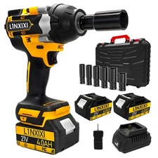 1/2 Cordless Impact Wrench, 1/2 Inch Impact Drive with Brushless Motor, 1000N...