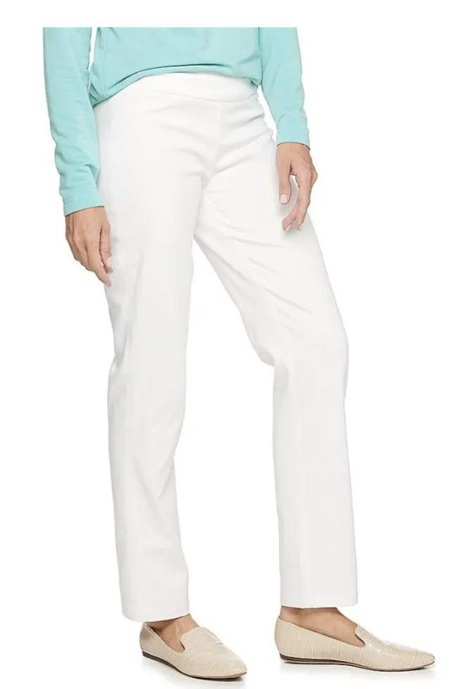 NWT Croft & Barrow Women's White Effortless Stretch Pants Straight White 18  Pull