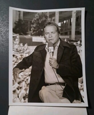 #ad Original Press Photo Jim Simpson NBC Junior Olympics Host NBC TV With Paperwork $7.99