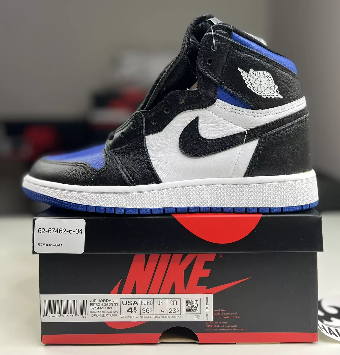 NEW Nike Air Jordan 1 Retro High OG “Royal Toe” 2020 | GS Size 4.5Y |  575441-041