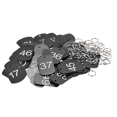 50x Nummernschild Schlüssel anhänger Alu ID Tags Metall 1-50 Nummer schwarzig