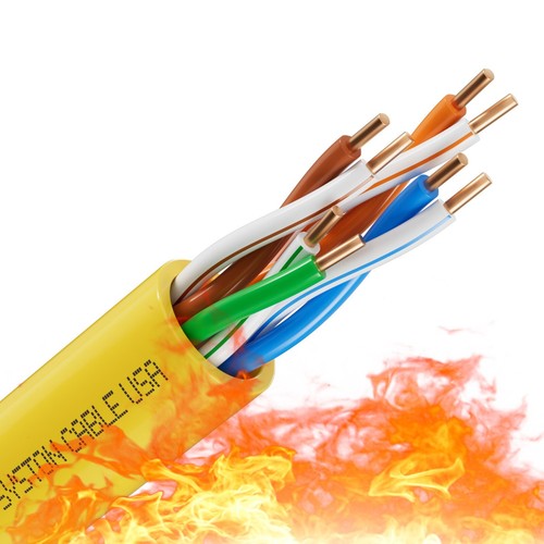 Cable a granel Ethernet Syston Cat 5e 1000 pies 24 AWG cable de cobre sólido 350 MHz caja CMP - Imagen 14 de 27