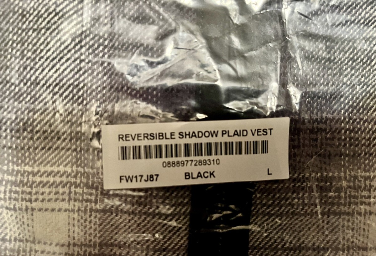 FW17 Supreme Reversible Shadow Plaid Vest Dark Green Size Medium