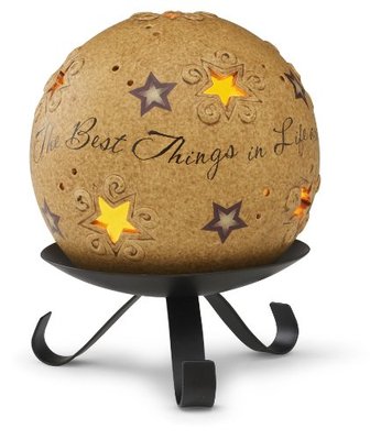 Candle Comfort Candle 4-Inch Pierce ''Best Things in Life'' Candle With Stand