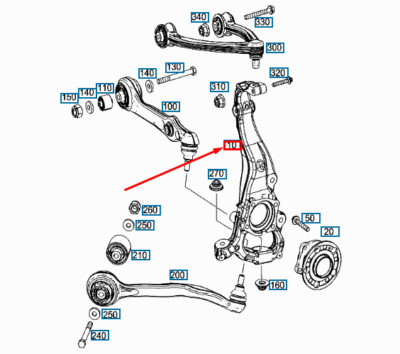 MERCEDES-BENZ S W222 Front Left Steering Knuckle A2223321901 NEW 