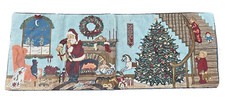 Santa Claus Table Runner Christmas Tapestry Holiday Christmas Tree Fireplace