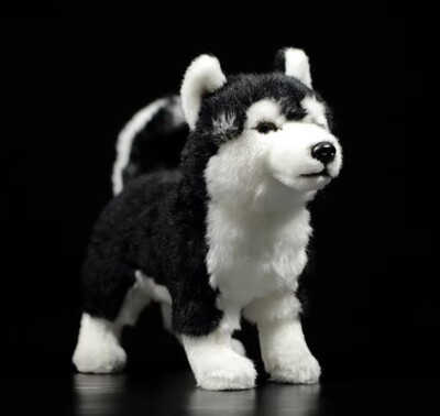 Black Husky Dog 10 Inch Stuffed Animal Plush Toys Toddler Doll Kids Gifts