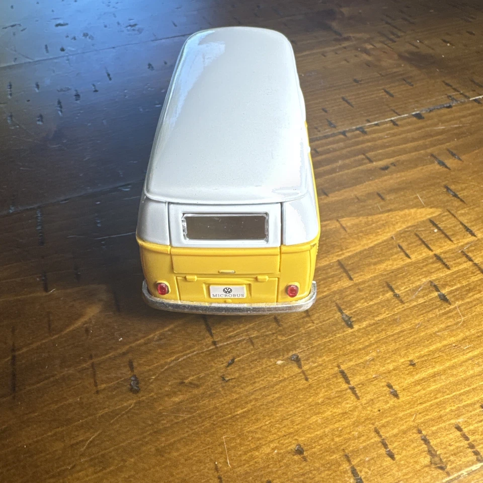 Die Cast Kinsmart James Paul Volkswagon Beetle Van Model Yellow and White - Image 4 of 4