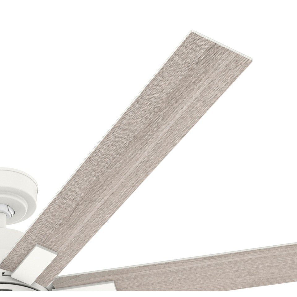 Hunter Loflin LED 60” Ceiling Fan, White, 7 Blade, LED