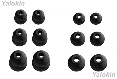 12pcs Eartips for Anker Soundcore Life P3i P2 and Dot 2 - Black Earbuds (DF3SZ)