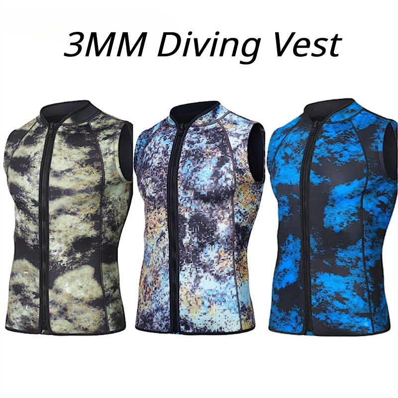 Traje de neopreno hombre chaleco bucear sin mangas de 3mm surf natación snorkel