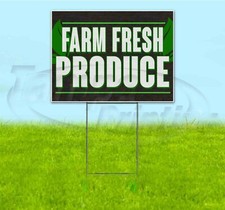 FARM FRESH PRODUCE 18x24 Yard Sign WITH STAKE Corrugated Bandit USA MARKET