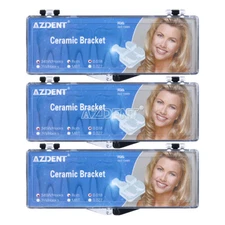 AZDENT Dental Orthodontic Ceramic Bracket Braces Roth MBT 0.022 018 Hooks 345