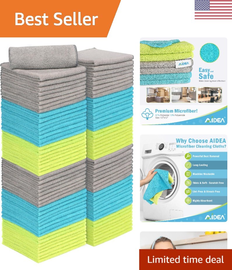 Eco-Friendly Quick-Dry Microfiber Cleaning Cloths for Versatile Use