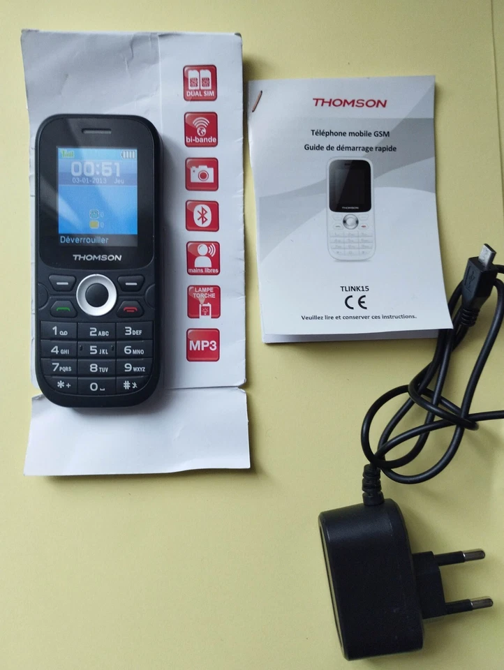 Le Téléphone portable Alcatel Thomson TLINK 15 BLK - Photo 1/4