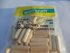3 Packs New Wolfcraft Fluted Dowel Pins, Crafts~ Cabinet/Furniture, Woodworking 