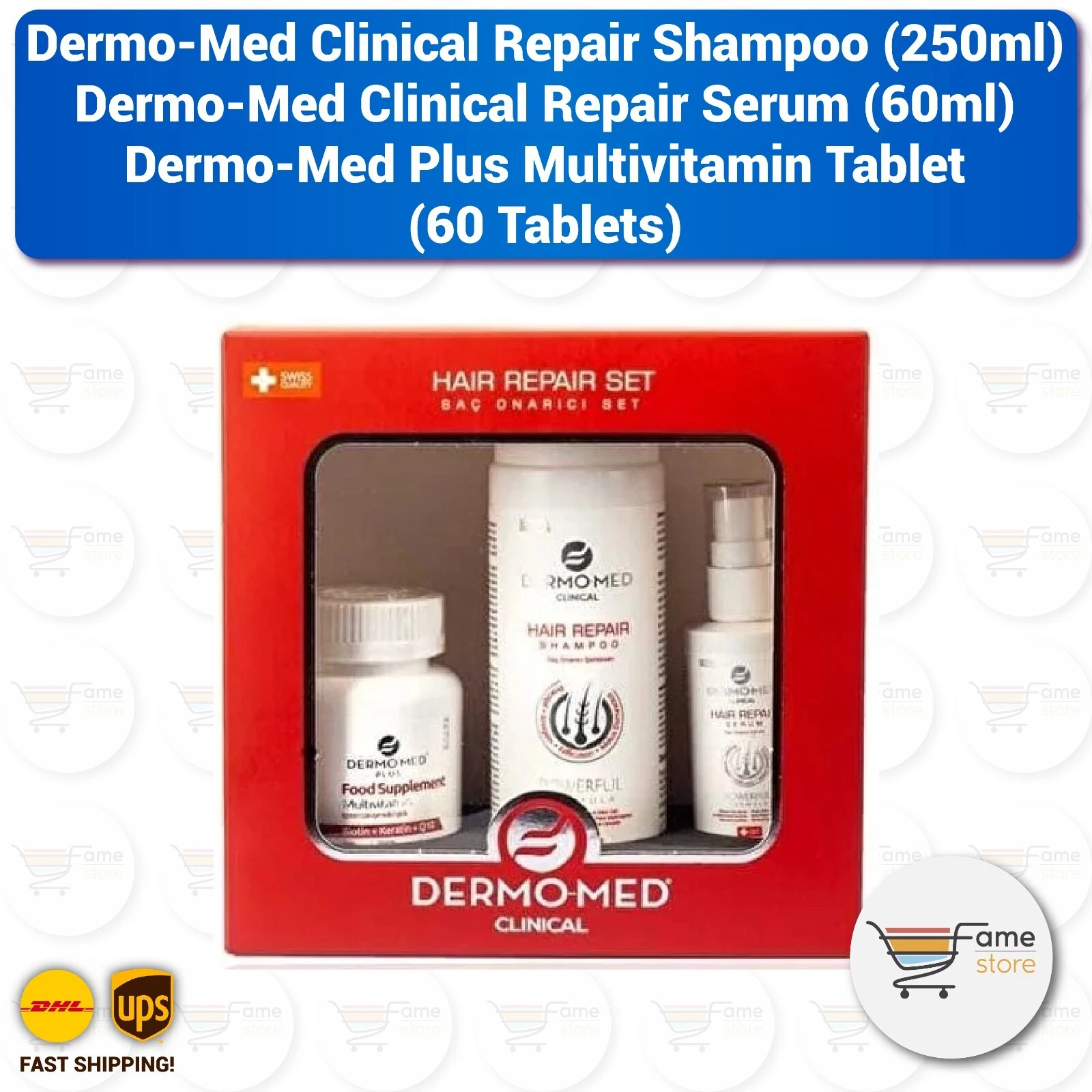 Dermomed Clinical After Hair Transplant, Anti Hair Loss Hair Growth & Repair Set