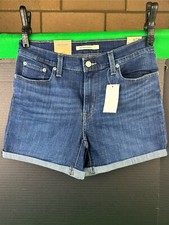 Levi's Women's Mid Length Shorts Size 31 Dark Wash
