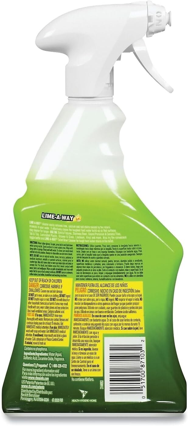 Cleaner, 22 Fluid Ounce Calcium Lime Cleaner and Rust Remover CLR Lime...