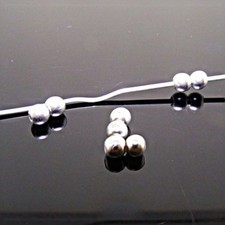100 VINTAGE SILVER MATTE ACRYLIC 3mm. ROUND SMOOTH BEADS 818