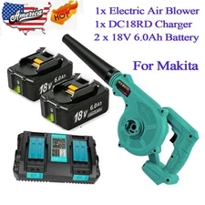 2 in 1 Cordless Leaf Blower Vacuum +2x 6.0Ah Battery&Charger For Makita DUB182Z